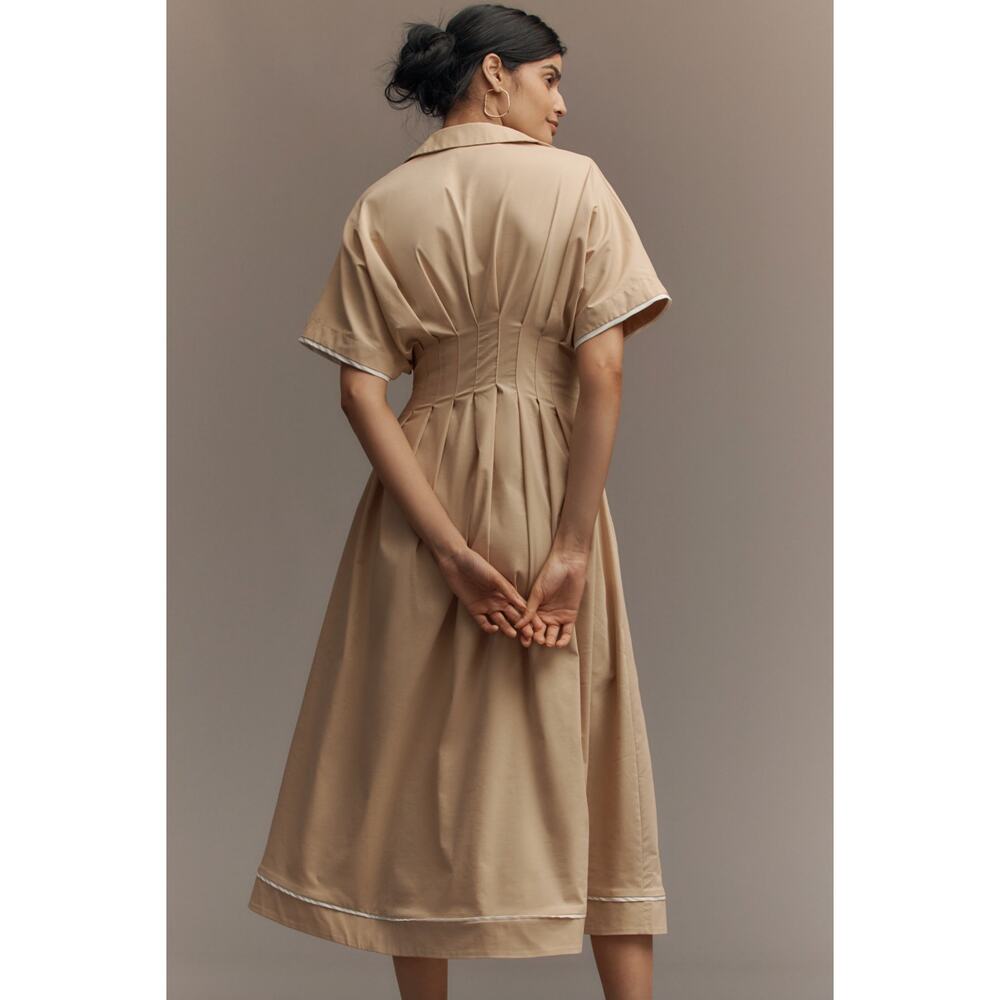 EUC Anthropologie Exquise The Tobie Button-Front Pleated Shirt Dress Plus Size - Picture 10 of 11